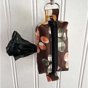 PLAID PAW PRINTS DOG POOP BAG WASTE BAG HOLDER - hand crafted